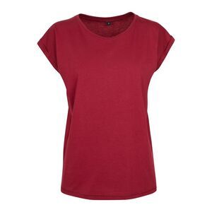 Build Your Brand Womens/Ladies Extended  T-Shirt / Burgundy